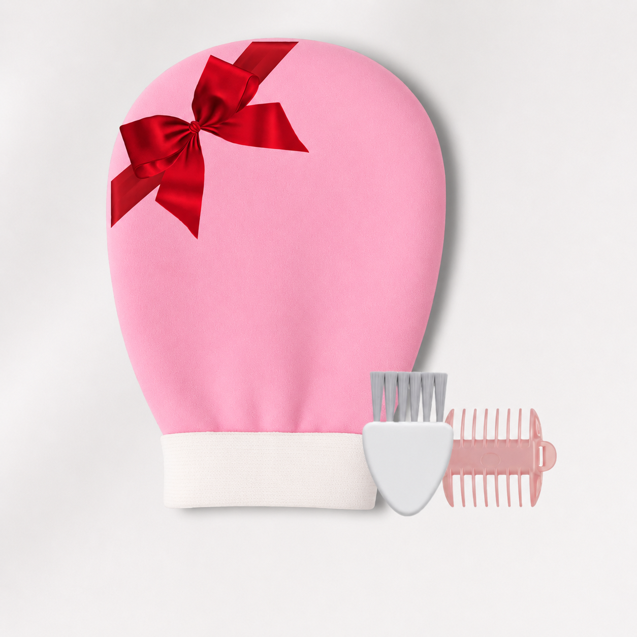 Peeling-Handschuh, Trimmaufsatz & Reinigungsbürste im Geschenkset